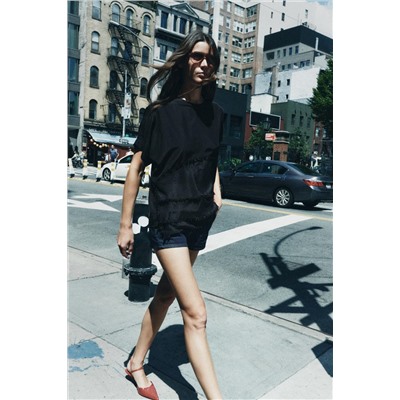 ZW COLLECTION FRAYED RUFFLE TOP
