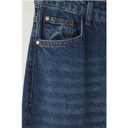 Mavi Yüksek Bel Geniş Paça Denim Büyük Beden Jeans TBBSS24CJ00028