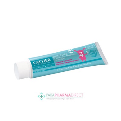 Cattier Kids Bio Dentifrice 2-6 ans Goût Framboise 50ml