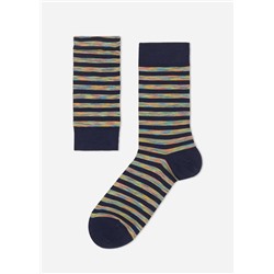 Kurze gerippte Herrensocken aus Fil d‘Ecosse