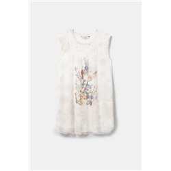 Camiseta floral sin mangas