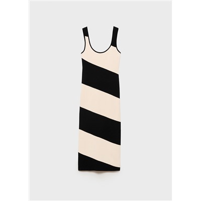 Vestido punto midi rayas