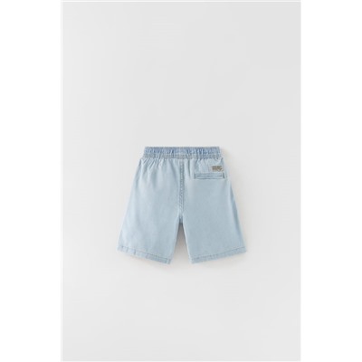 FLOWING DENIM BERMUDA SHORTS
