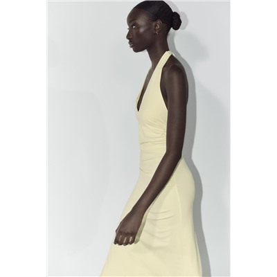 POLYAMIDE HALTER LONG DRESS