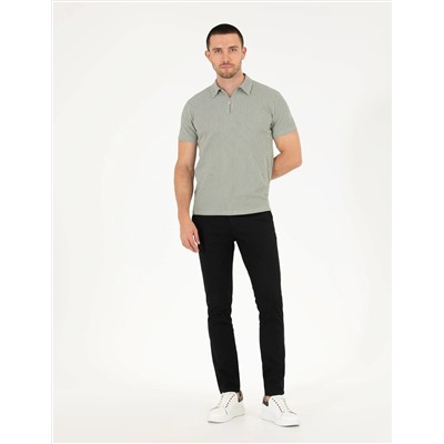 Siyah Slim Fit Kanvas Pantolon