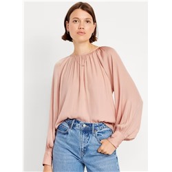 Satin Shirred Top