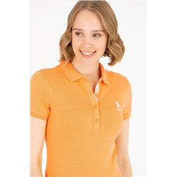Kadın Turuncu Basic Polo Yaka Tişört