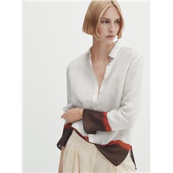 CAMISA 100% RAMIO BAJO COLOR BLOCK