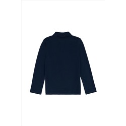 Kız Çocuk Lacivert Polo Yaka Basic Sweatshirt