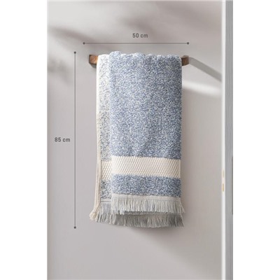 Brest İpliği Boyalı Yüz Havlusu - Mavi - 50x85 cm - Natural Koleksiyon