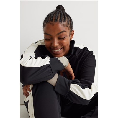 Trainingsjacke Schwarz/Weiß