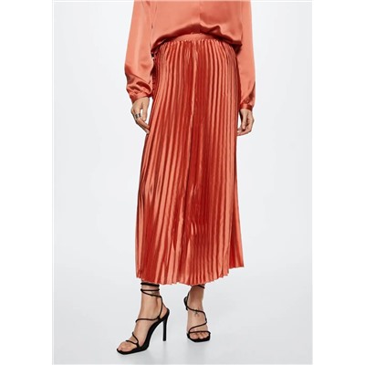 Falda plisada satinada -  Mujer | MANGO OUTLET Melilla