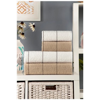 eumenia Sahara 50 X 85 – 70 X140 Cm 4'lü Banyo Havlu Seti | Bej-krem Vtxmk107 vtxmk107