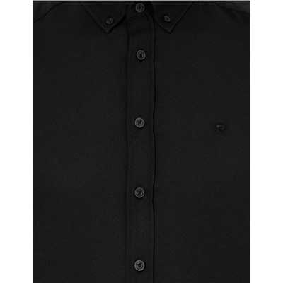 Siyah Slim Fit Oxford Gömlek