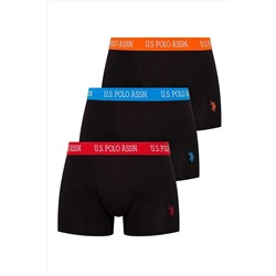 U.S. Polo Assn. Erkek Siyah 3 Lü Boxer US.01.80253
