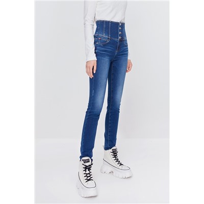 Vaquero slim fit de tiro alto Azul claro