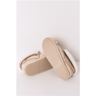 Zapatillas casa botas antelina beige