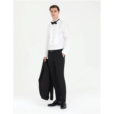 Beyaz Slim Fit Smokin Gömlek