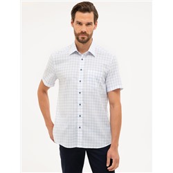 Beyaz Regular Fit Kısa Kollu Gömlek