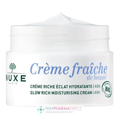 Nuxe Crème Fraiche de Beauté - Crème Riche Eclat Hydratante 48H BIO 50ml