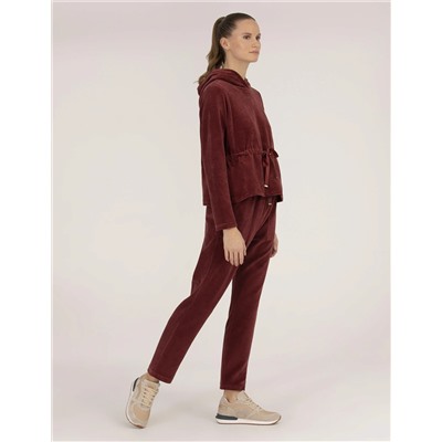 Bordo Comfort Fit Kapüşonlu Sweatshirt
