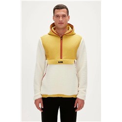 Bad Bear, Leonard Plush Half-Zip Marshmallow Beyaz Peluş Erkek Kapüşonlu Sweatshirt