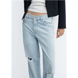 Jeans wideleg rotos decorativos