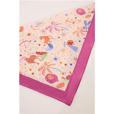 Pañuelo print dibujos lila