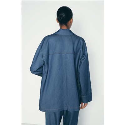 OVERSIZE DENIM-EFFECT BLAZER