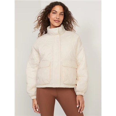 Packable Oversized Water-Resistant Quilted Jacket for Women
