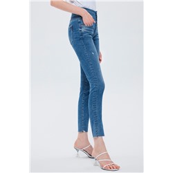 Vaquero skinny fit de tiro alto Azul cobalto