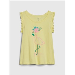 Toddler Graphic Tank with Ruffles