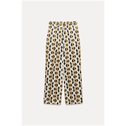 GEOMETRIC PRINT STRAIGHT-LEG TROUSERS