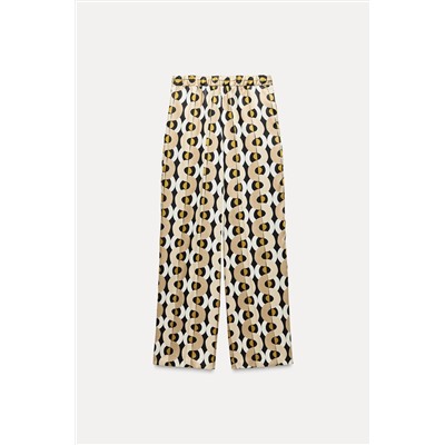 GEOMETRIC PRINT STRAIGHT-LEG TROUSERS