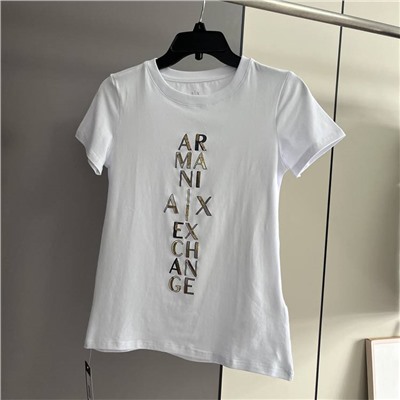 Эластичная женская футболка с пайетками ARMAN*I EXCHANGE ОРИГИНАЛ!