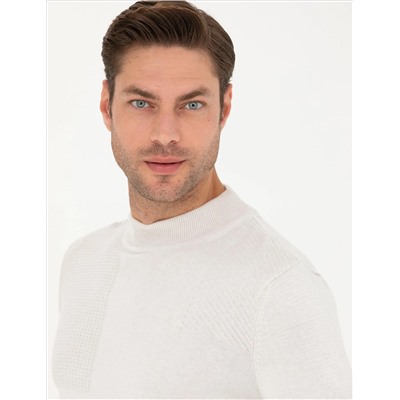 Taş Slim Fit Yarım Balıkçı Yaka Triko Kazak