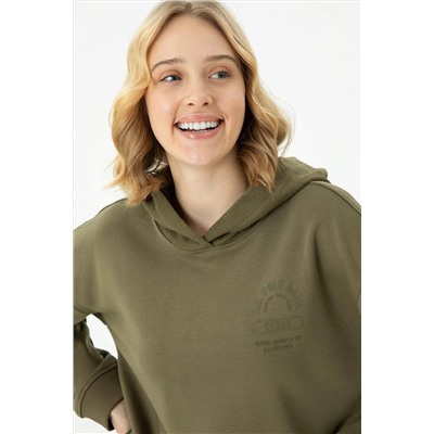 Kadın Haki Sweatshirt