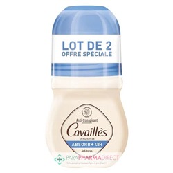 Cavaillès - Absorb+ 48H - Anti-Traces - Déodorant Roll-On 2x50 mlLot  × 2