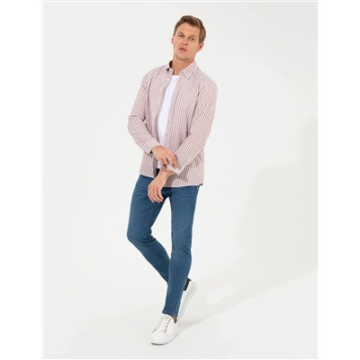 Kahverengi Regular Fit Uzun Kollu Gömlek