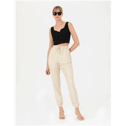 Siyah Crop Top Bluz