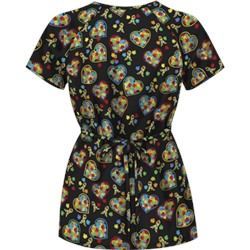 UA Autism Speaks Black Mock Wrap Scrub Top