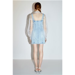 Vestido efecto doble prenda Azul y blanco