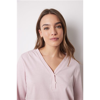 Camiseta manga larga 100% algodón rosa