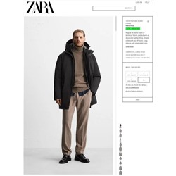 Тёплый мужской пуховик  ZAR*A  Экспорт