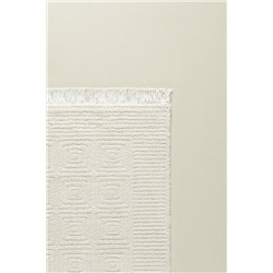 Laura Saçaklı Halı - Krem - 80x150 cm