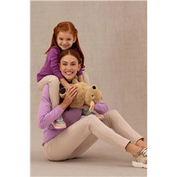 Kız Çocuk Violet Basic V - Yaka Kazak