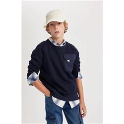Defacto Erkek Çocuk Oversize Fit Bisiklet Yaka Kalın Sweatshirt B3992A823WN