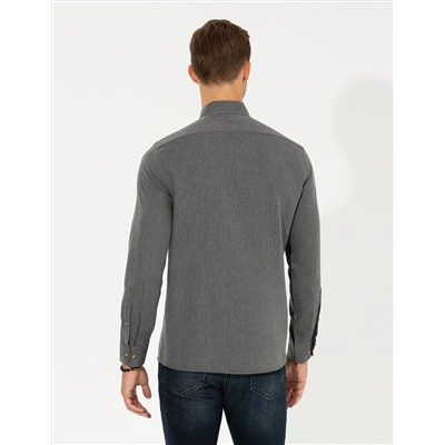 Siyah Slim Fit Uzun Kollu Gömlek