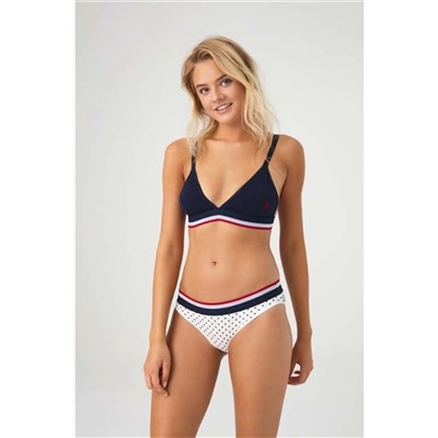 U.S. Polo Assn. Pamuklu Lacivert Büstiyer Puantiyeli Slip Takım U6S62P53
