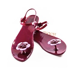 Сандалии  Jelly Flower (вишнево-красный с шиммером) / Zhoelala Jelly Flower glitter red